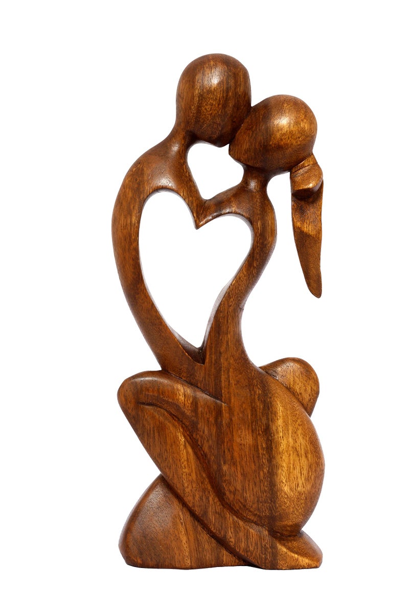G6 Collection 12" Wooden Handmade Abstract Sculpture Statue Handcrafted - Endless Love - Gift Art Decorative Home Decor Figurine Accent Decoration Artwork Handcarved Endless Love - Image 1